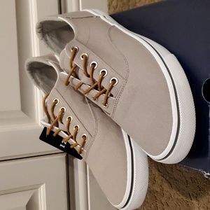 Mens IZOD Gray Piper Canvas Lace Up Sneakers Casual Shoes Size  10 11 NWT